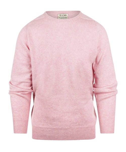 William Lockie Ronde Hals Lamswol Pullover | Roze