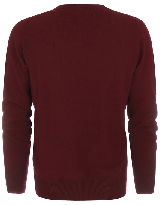 William Lockie V-Ausschnitt-Pullover aus Lammwolle | Bordeaux