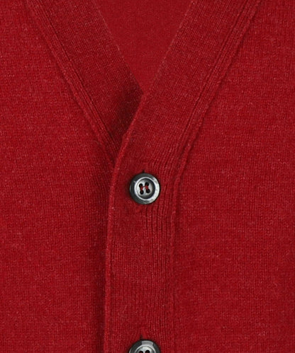 Button Vest Lambswool | Poppy Melange