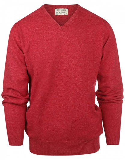 Lamswollen V-Hals Pullover Dutch Fit | Poppy Melange