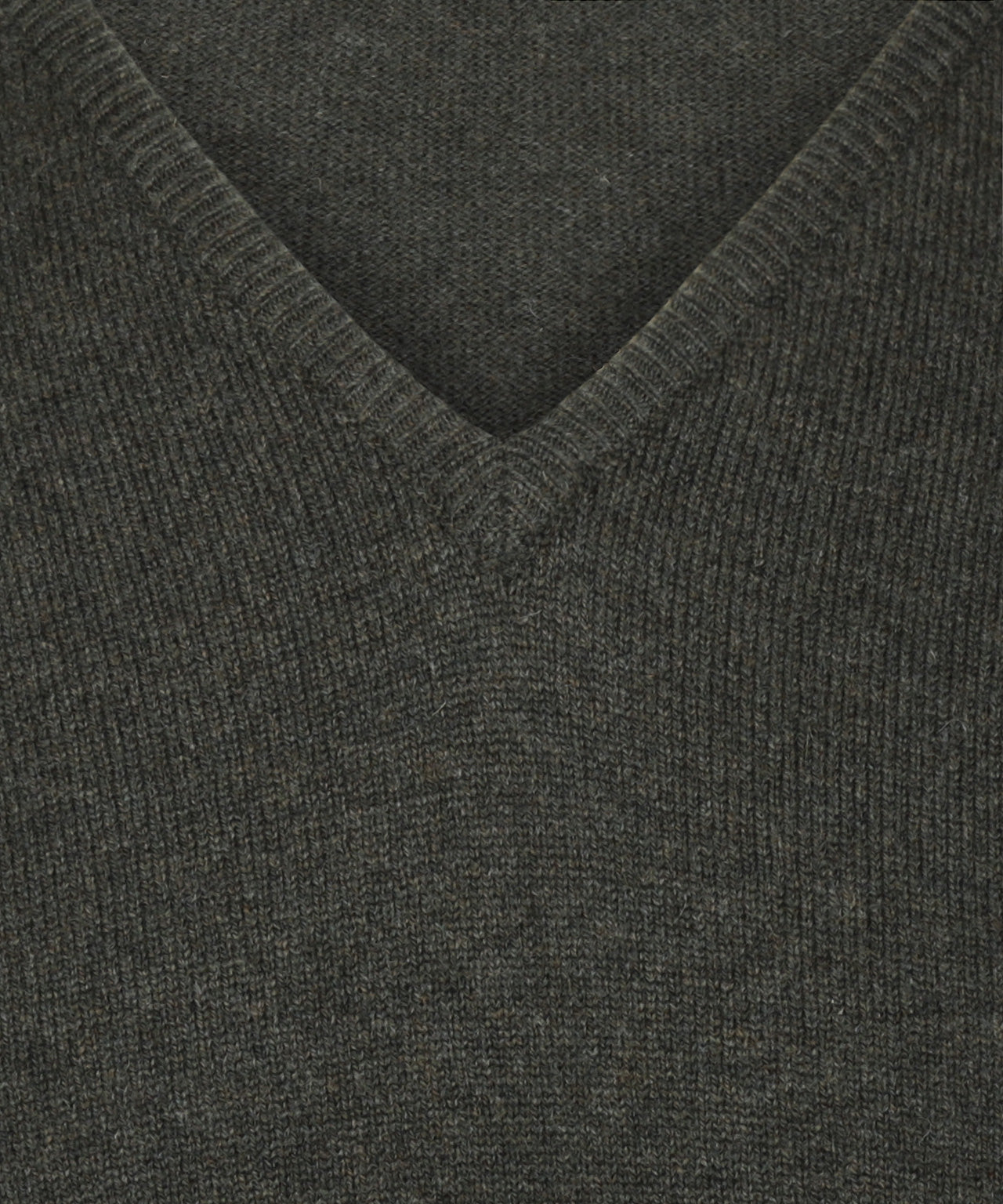 Lamswollen V-Hals Pullover Dutch Fit | Seaweed