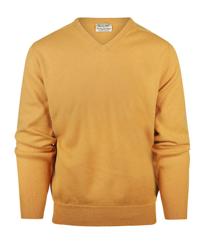 Pullover Lambswool dutch fit v-neck | Harvest Gold