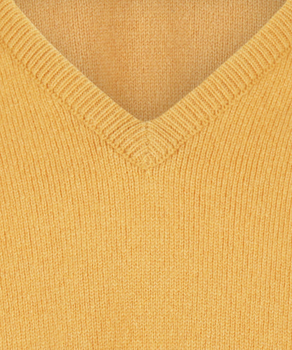 Pullover Lambswool dutch fit v-neck | Harvest Gold