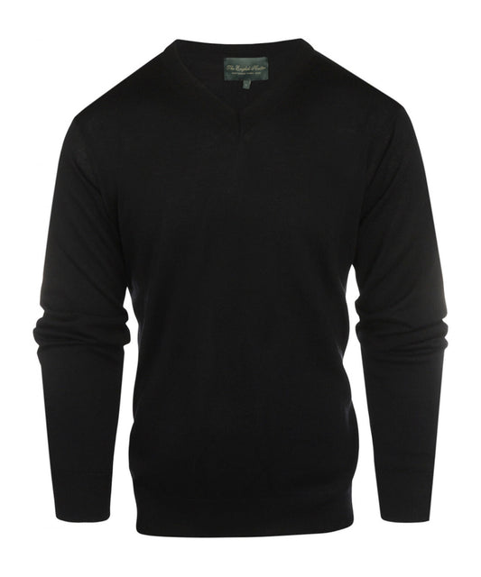 Merino V-Hals Pullover | Zwart