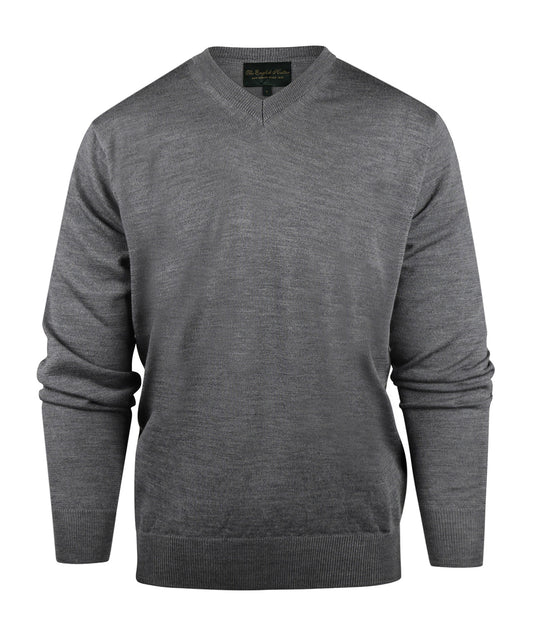 Merinowollpullover mit V-Ausschnitt | Grau