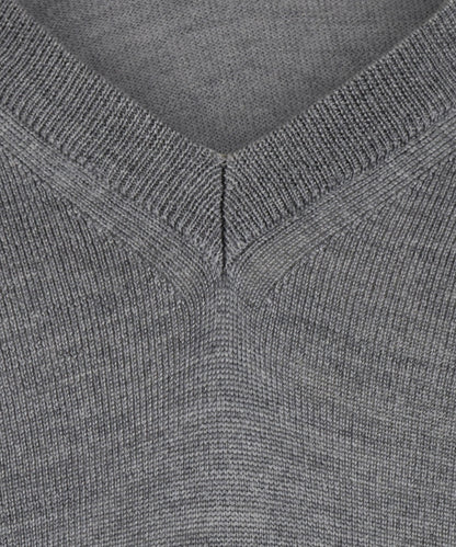 Merino wool v-neck sweater | Grey