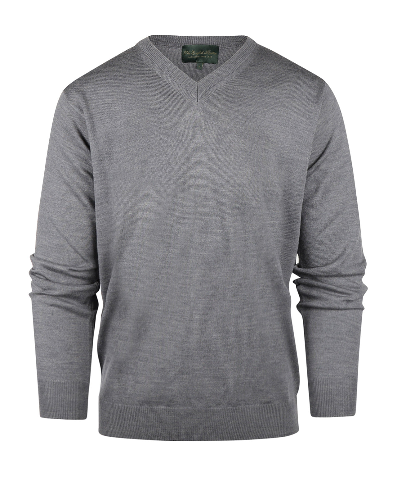 Merino wool v-neck sweater | Mid Grey