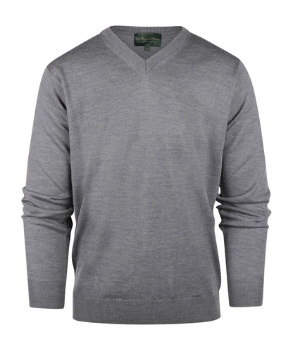 Merino wool v-neck sweater | Mid Grey