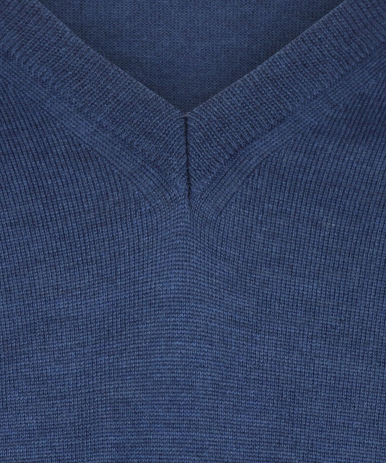 Merino V-Hals Pullover | Blauw Melange