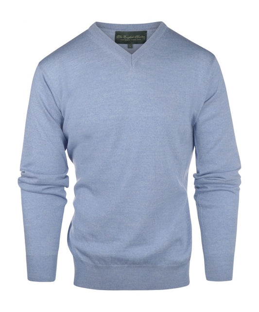 Merino V-Hals Pullover | Licht Blauw