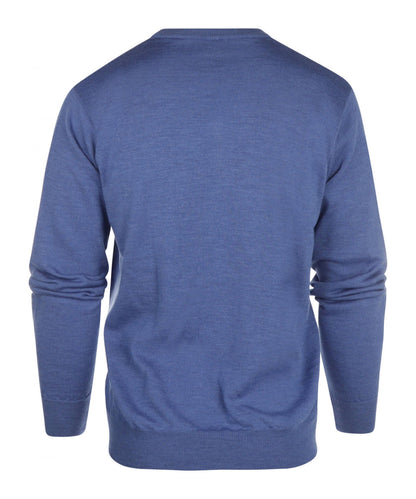 Merino wool v-neck sweater | Blue
