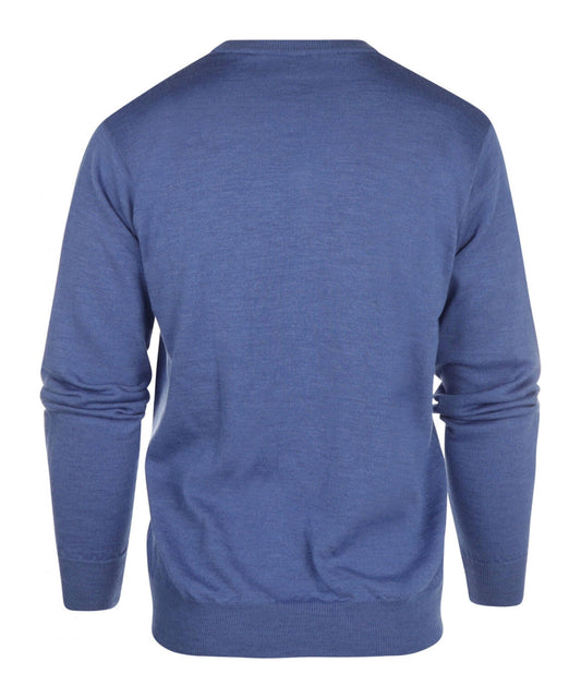 Merinowollpullover mit V-Ausschnitt | Blau
