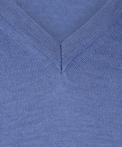Merino wool v-neck sweater | Blue