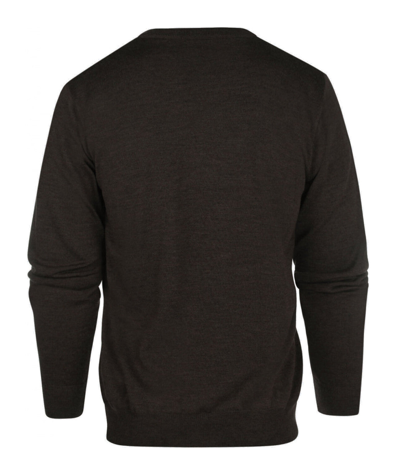 Merinowollpullover mit V-Ausschnitt | Dunkelbraun