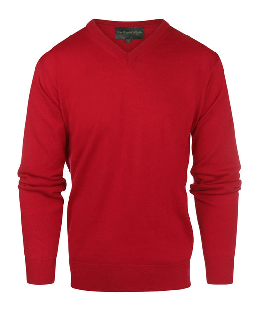 Merino V-Hals Pullover | Rood