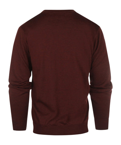 Pullover merino wool v-neck | Bordeaux