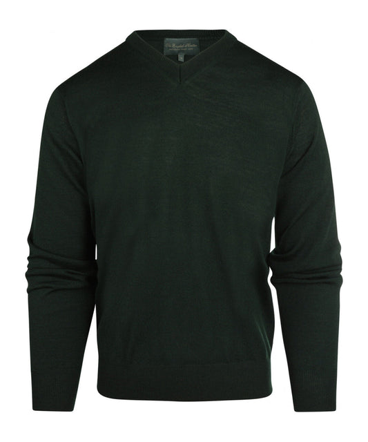 Merino V-Hals Pullover | Fles Groen
