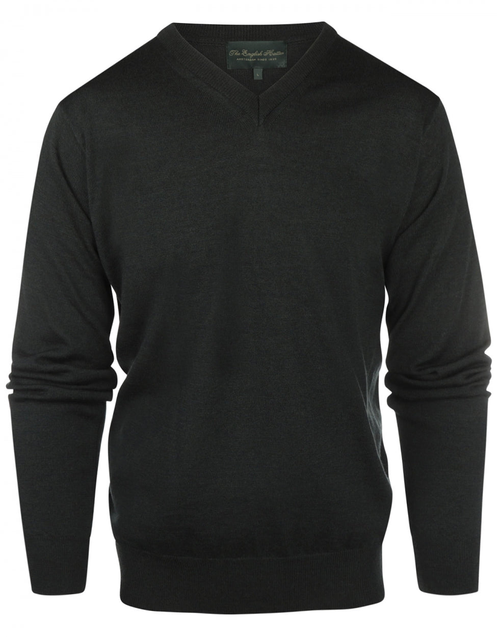 Merino wool v-neck sweater | Dark Green