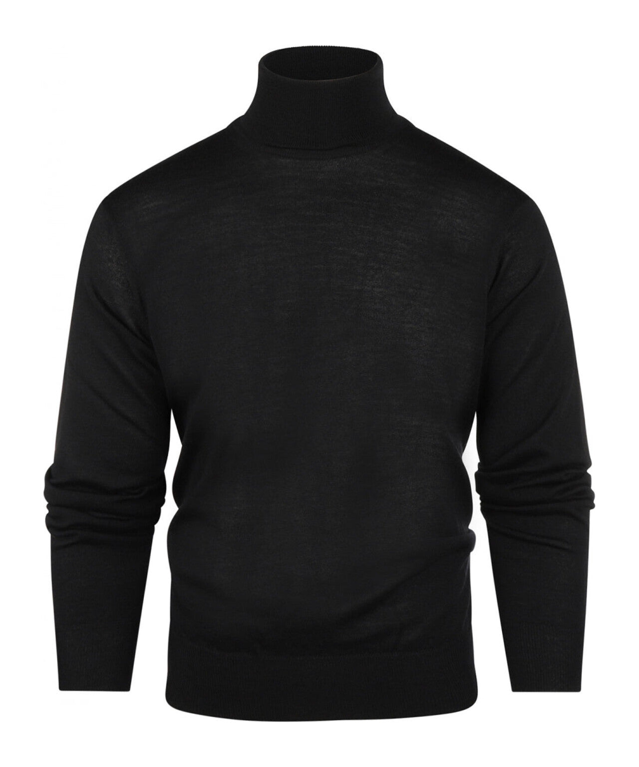 Rollkragenpullover aus Merinowolle | Schwarz