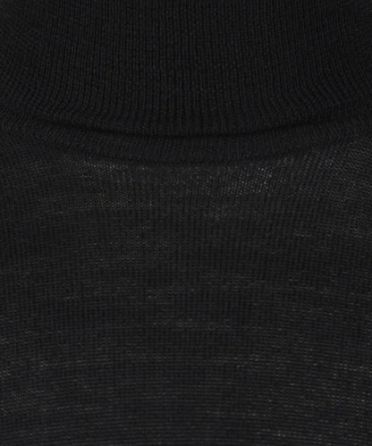 Rollkragenpullover aus Merinowolle | Schwarz
