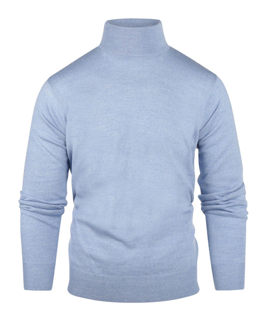 Rollkragenpullover aus Merinowolle | Hellblau