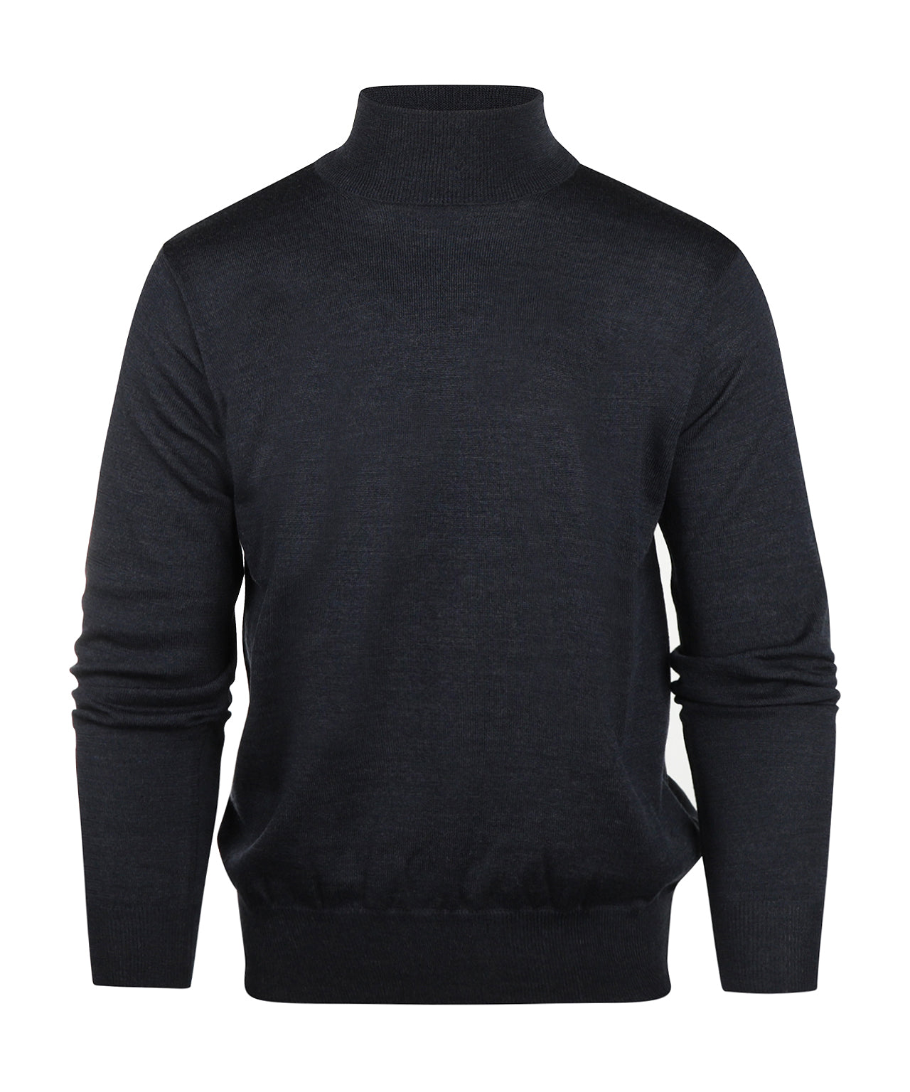 Merino Roll Neck Pullover | Blauw Grijs