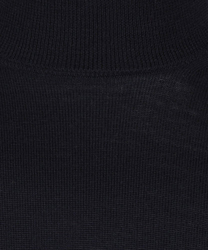 Rollkragenpullover aus Merinowolle | Marineblau
