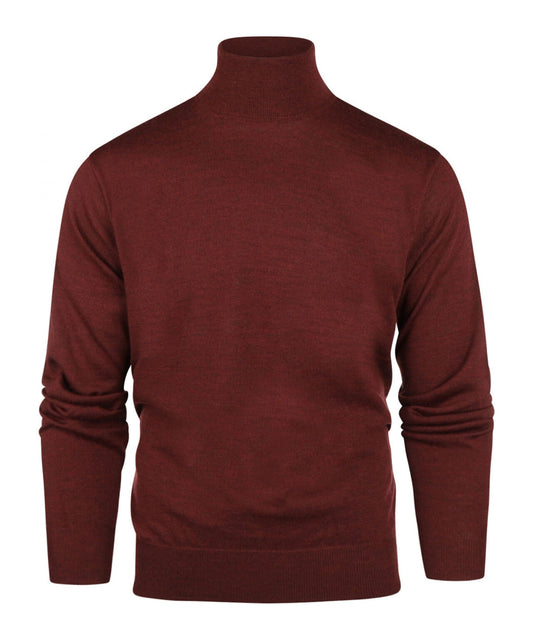 Rollkragenpullover aus Merinowolle | Bordeaux