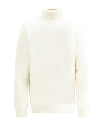 Rollkragenpullover aus Merinowolle | Weiße Wolle