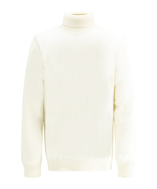 Rollkragenpullover aus Merinowolle | Weiße Wolle