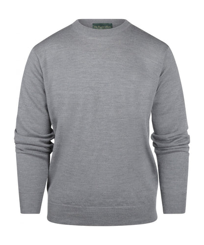 Merinowollpullover mit Rundhalsausschnitt | Mittelgrau