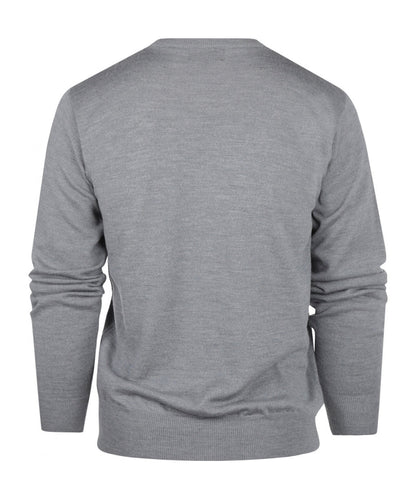 Merinowollpullover mit Rundhalsausschnitt | Mittelgrau