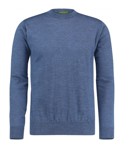 Merino wool round neck sweater | Light Indigo