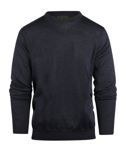Merino Ronde Hals Pullover | Blauw Grijs