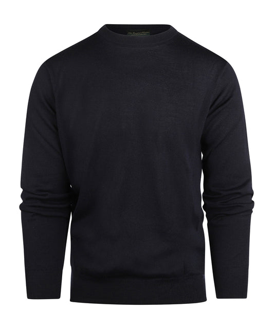 Merinowollpullover mit Rundhalsausschnitt | Marineblau
