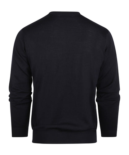Merino wool round neck sweater | Navy
