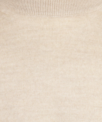 Merinowollpullover mit Rundhalsausschnitt | Beige