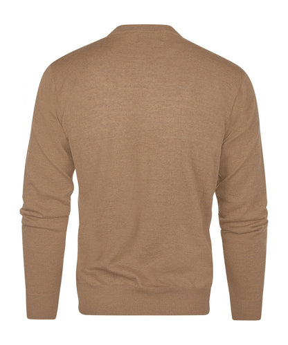Merino wool round neck sweater | Camel