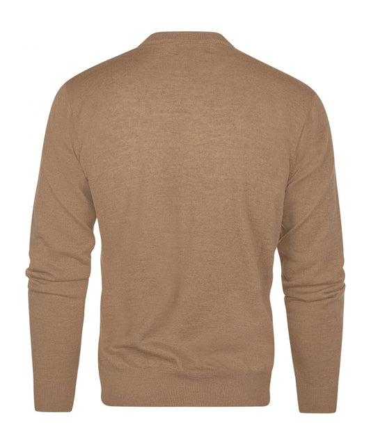 Merinowollpullover mit Rundhalsausschnitt | Kamel
