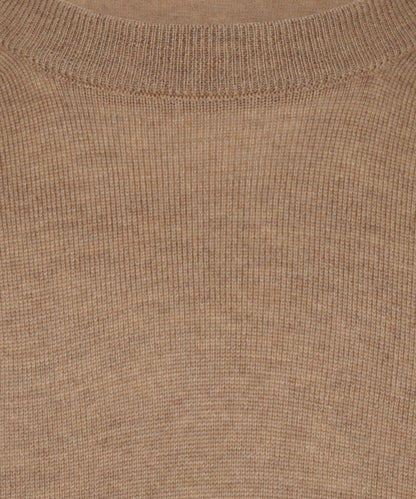 Merino wool round neck sweater | Camel