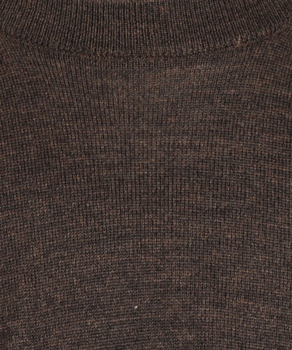 Merino wool round neck sweater | Dark Brown