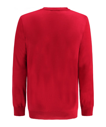 Merino wool round neck sweater | Red