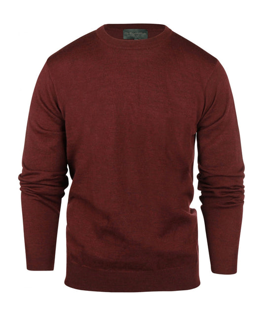 Merinowollpullover mit Rundhalsausschnitt | Bordeaux