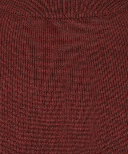 Merino wool round neck sweater | Bordeaux