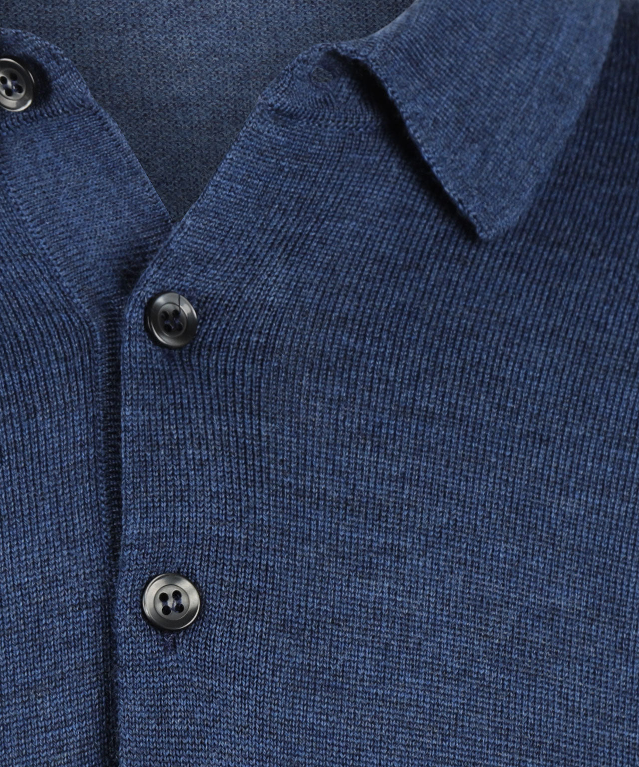 Polo-Pullover aus Merinowolle | Blau