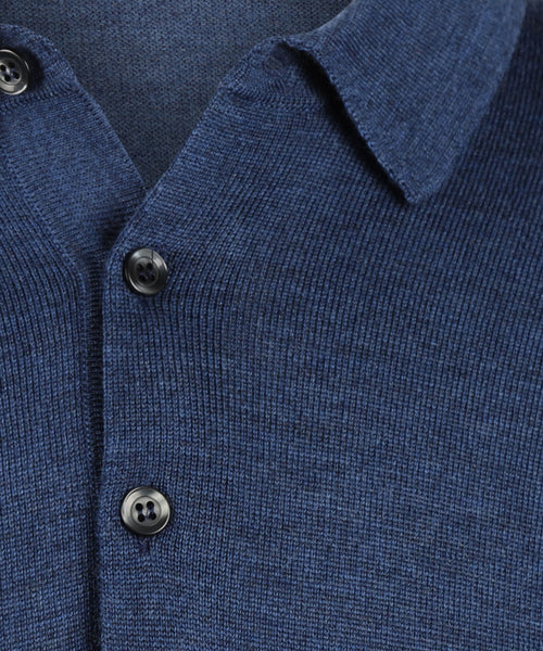 Pullover polo merino wol | Blauw