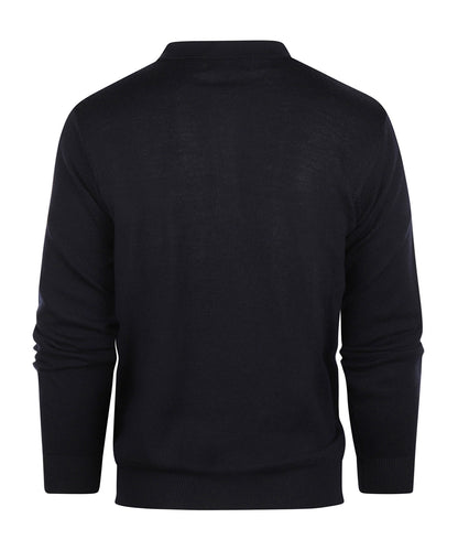 Merino Polo Pullover | Navy