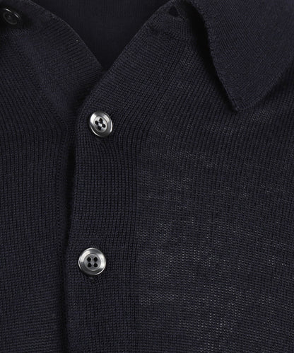 Merino Polo Pullover | Navy