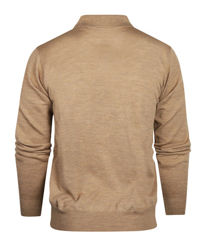 Polo-Pullover aus Merinowolle | Braun