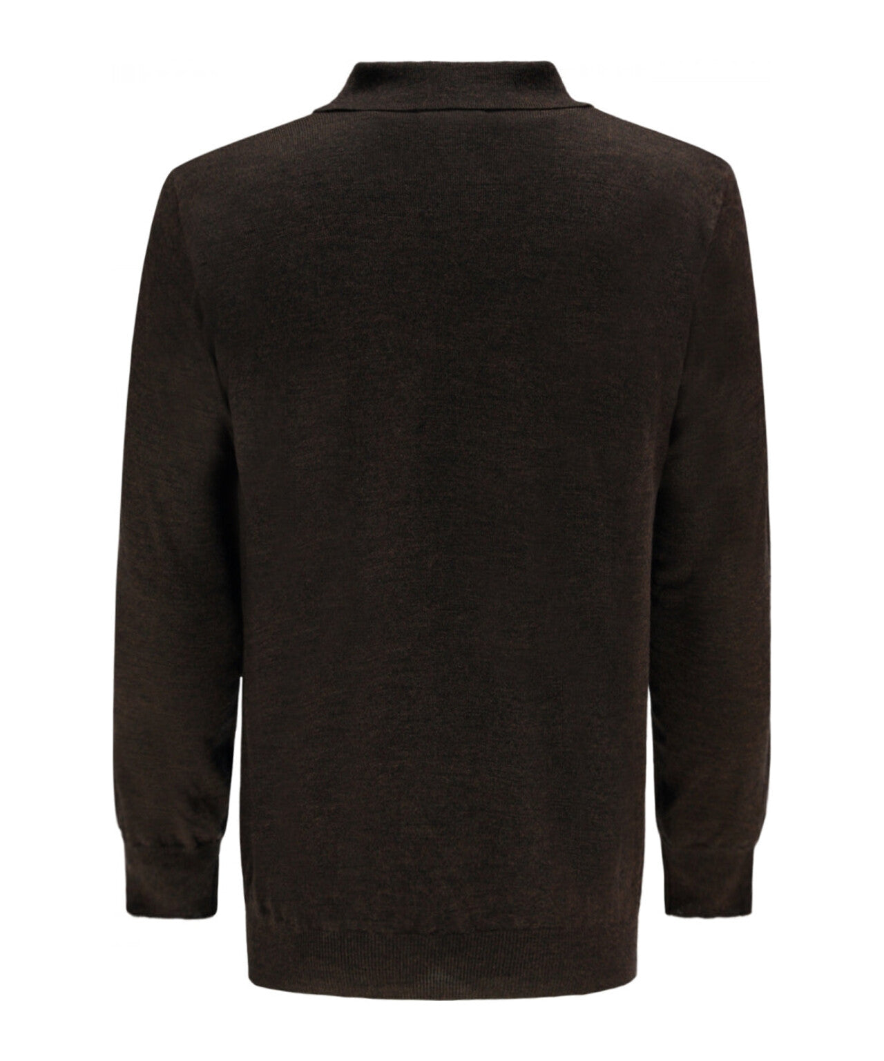 Polo-Pullover aus Merinowolle | Dunkelbraun